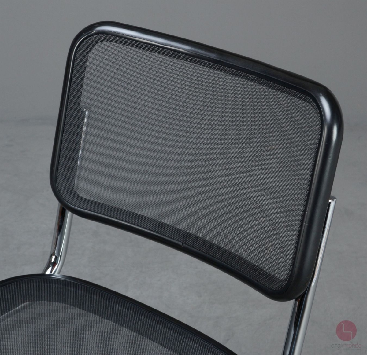 Preview: Thonet S32 N Freischwinger in Schwarz mit Netzgewebe