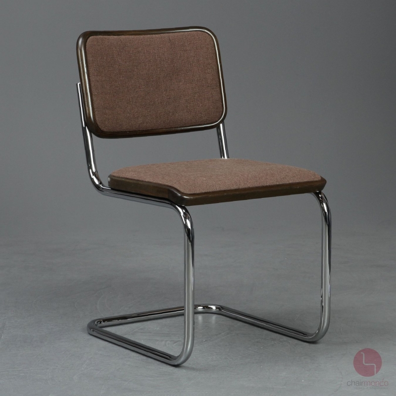 Preview: Thonet S32 P Freischwinger Stoff Polster Hallingdal braun gebraucht