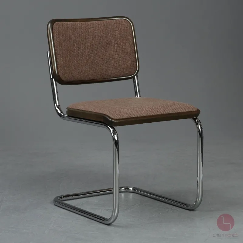 Thonet S32 P Freischwinger Braun mit braunem Stoff Bezug gebraucht