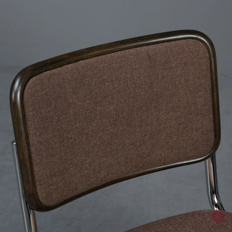 Thonet S32 P Freischwinger Braun mit braunem Stoff Bezug gebraucht