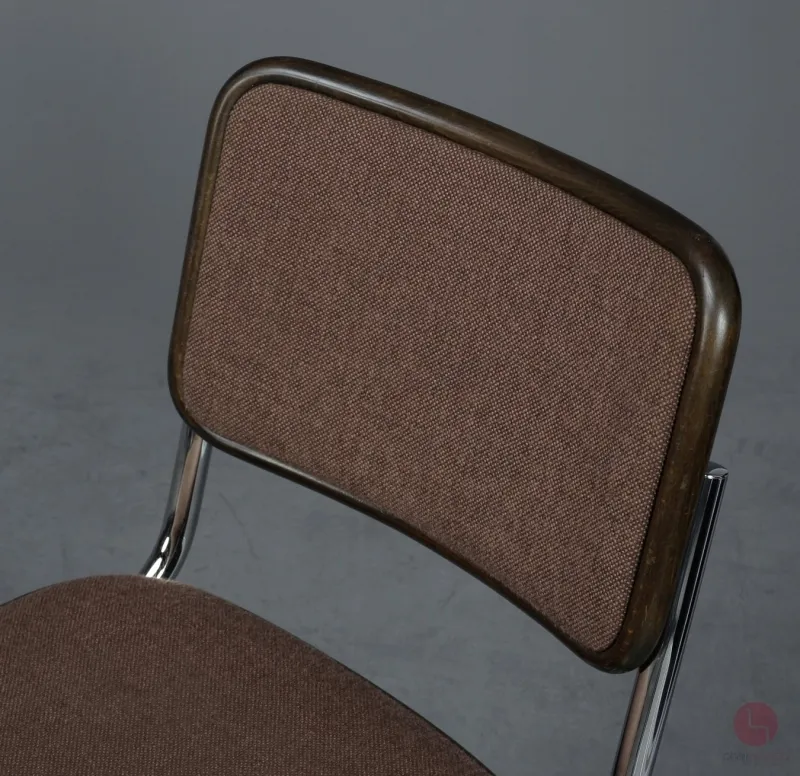 Thonet S32 P Freischwinger Braun mit braunem Stoff Bezug gebraucht