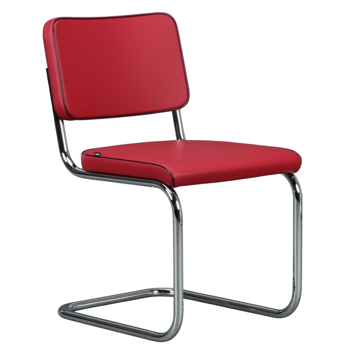 Preview: Thonet S32 PV Freischwinger mit Leder und Vollpolster Preview: Thonet Stuhl S32 PV Leder Rosso Antico
