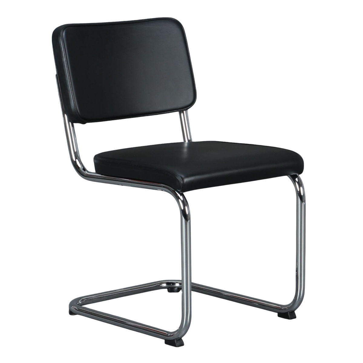 Preview: Thonet Stuhl S32 PV Leder Schwarz Nero
