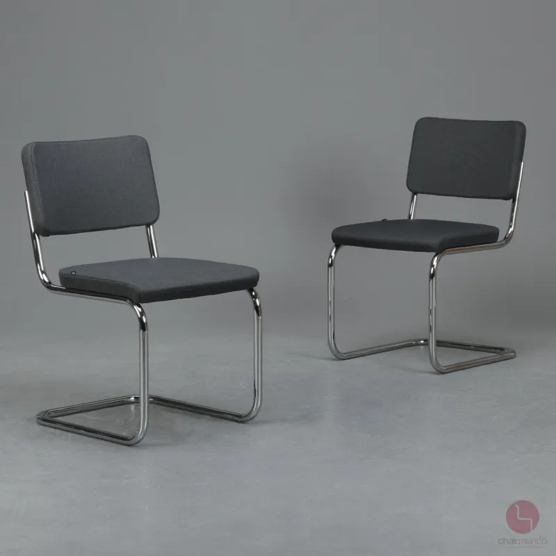 Thonet S32 PV Freischwinger Stoff Anthrazit Grau mit Vollpolster gebraucht