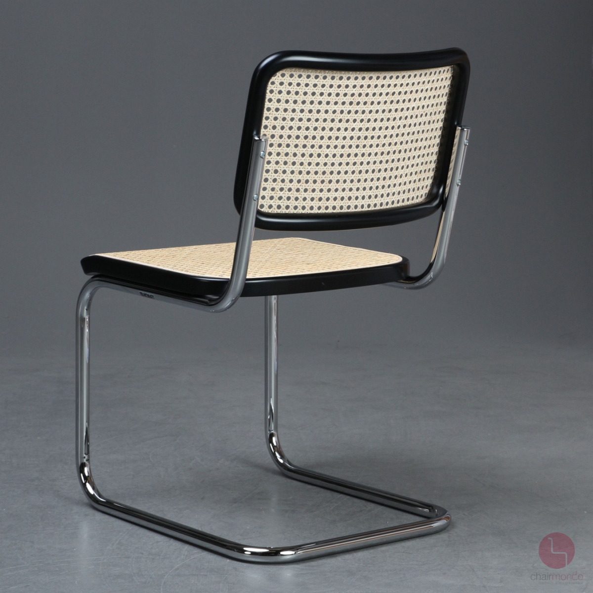 Preview: Thonet S32 Freischwinger Schwarz mit erneuertem Wiener Geflecht gebraucht
