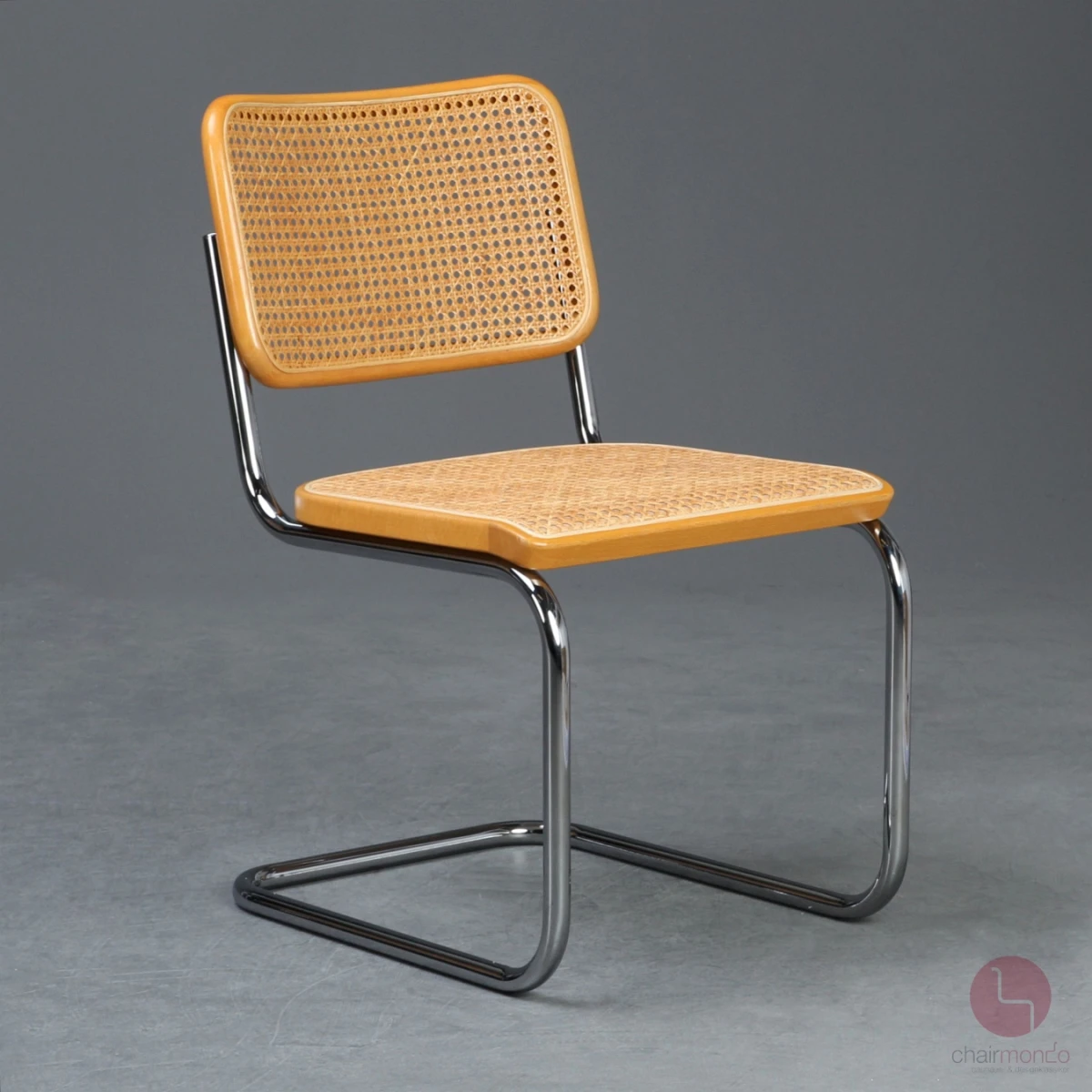 Thonet S32 V Freischwinger in Buche Natur mit Wiener Geflecht und Stützgewebe gebraucht