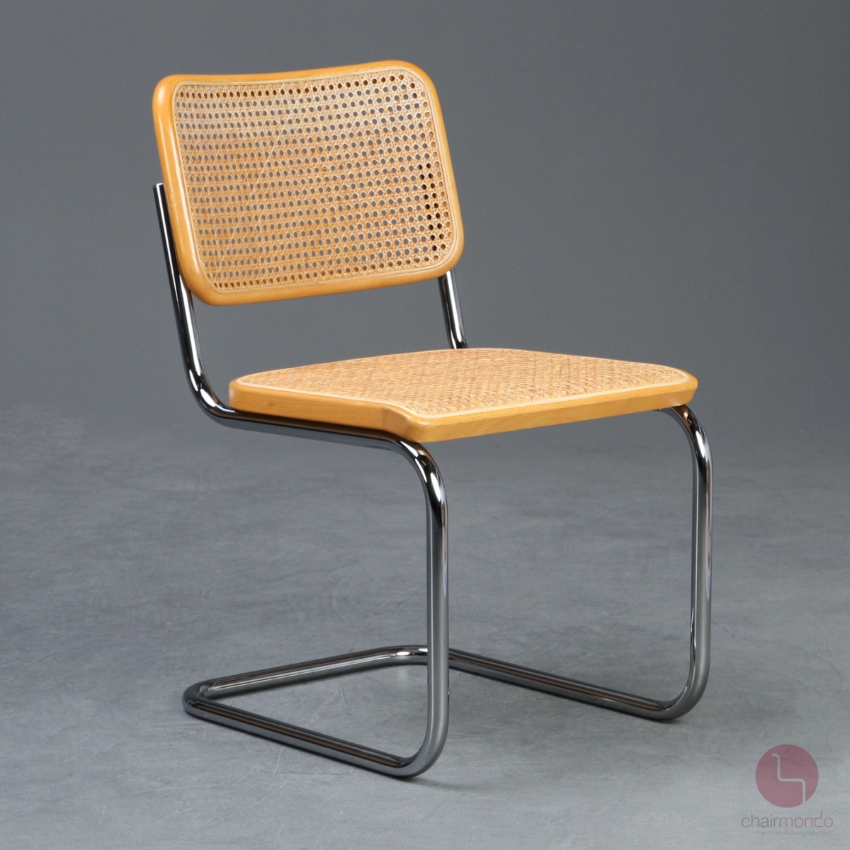 Thonet S32 V Freischwinger in Buche Natur mit Wiener Geflecht und Stützgewebe gebraucht