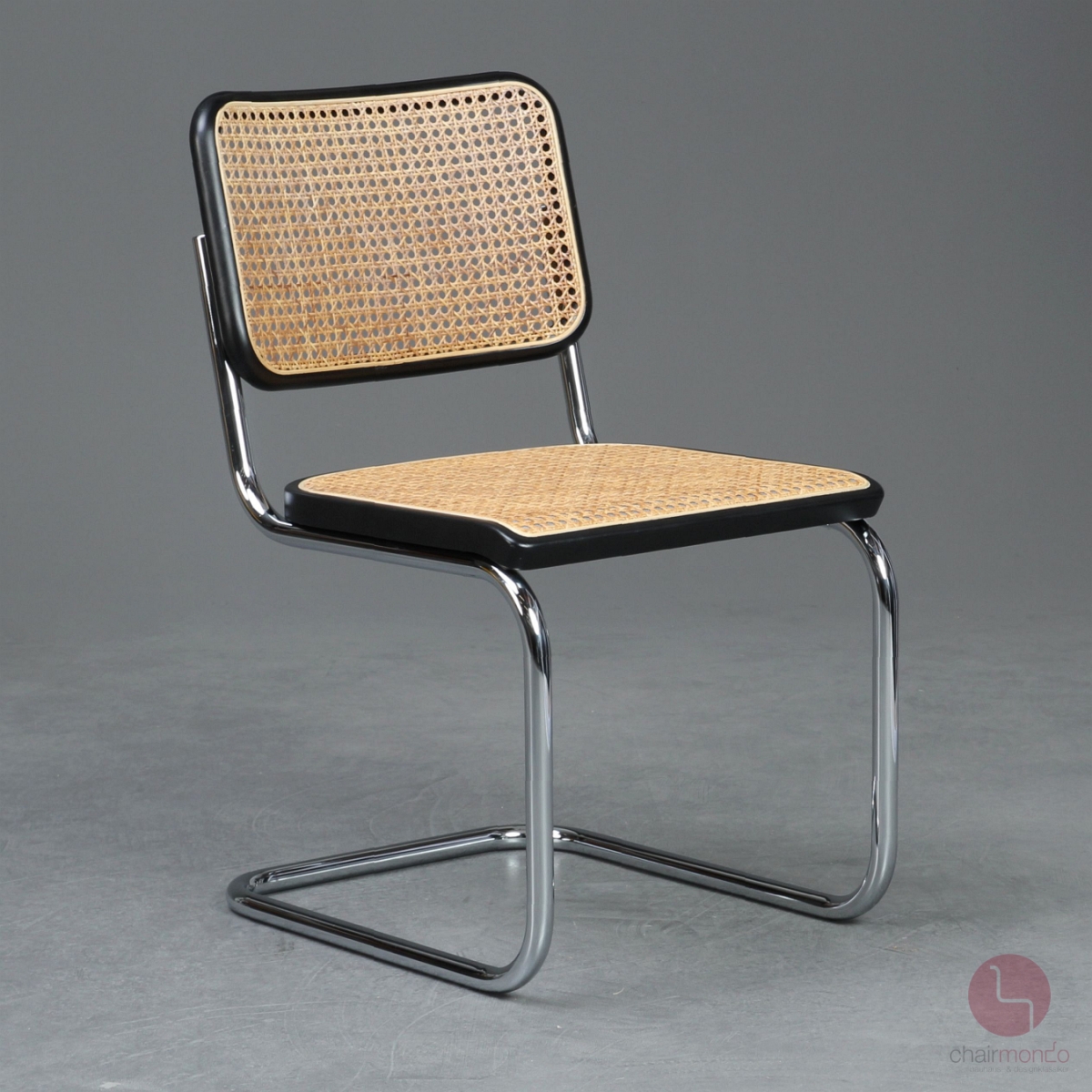 Thonet S32 V Freischwinger Schwarz mit Wiener Geflecht + Stützgewebe gebraucht