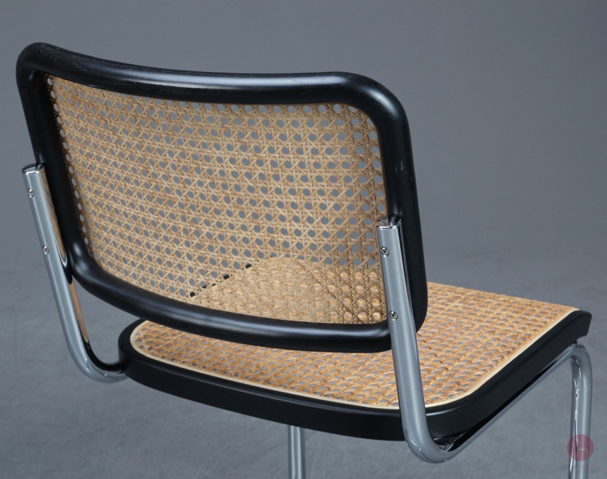 Thonet S32 V Freischwinger Schwarz mit Wiener Geflecht + Stützgewebe gebraucht