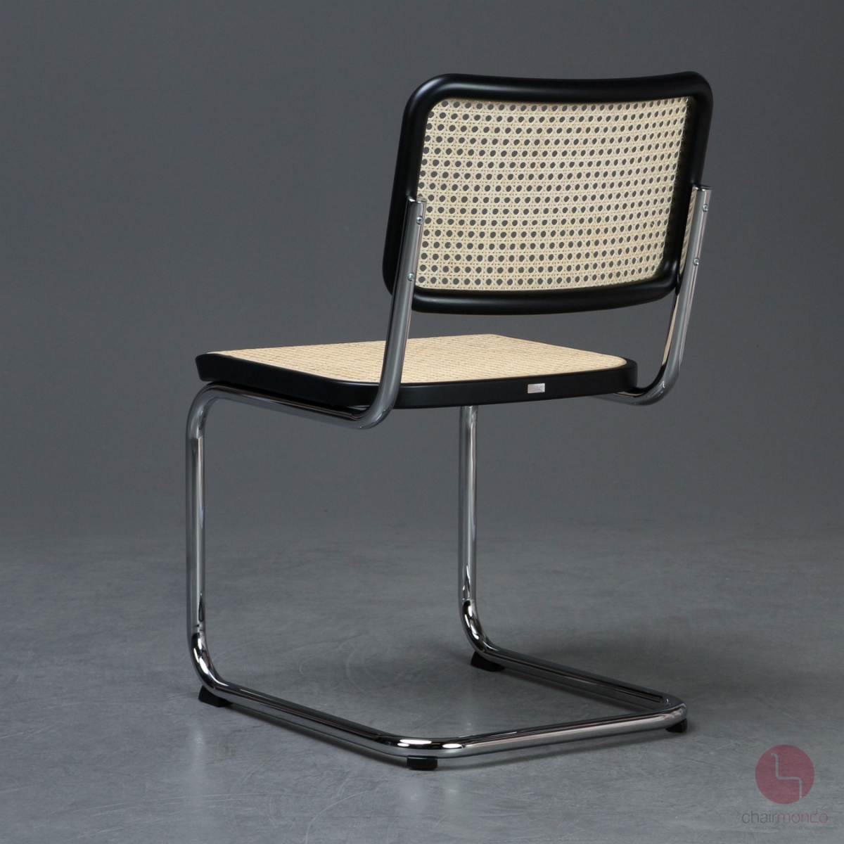 Preview: Thonet S32 V in Schwarz mit Geflecht und Stützgewebe gebraucht