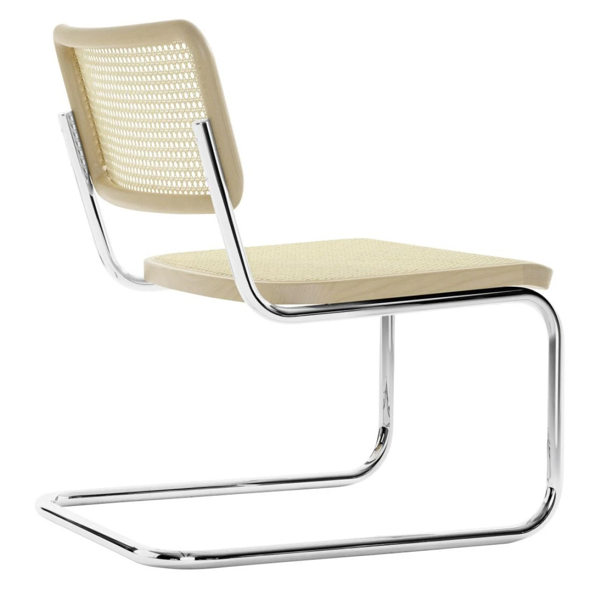 Thonet S32 VL Loungesessel Buche Natur Chrom Seitlich