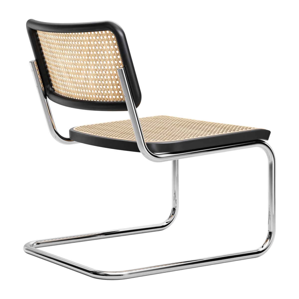 Preview: Thonet S32 VL Loungesessl Schwarz Chrom Rückenansicht