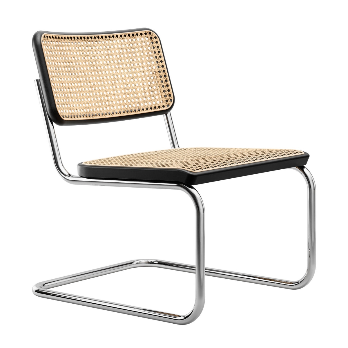 Preview: Thonet S32 VL Lounge Freischwinger mit Wiener Geflecht und Stützgewebe