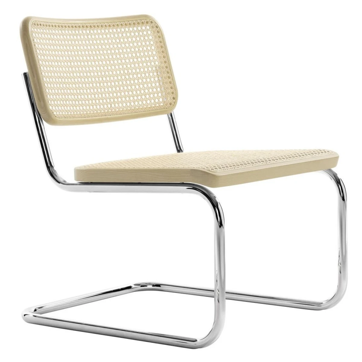 Thonet S32 VL Loungesessel Buche Natur Chrom Frontansicht