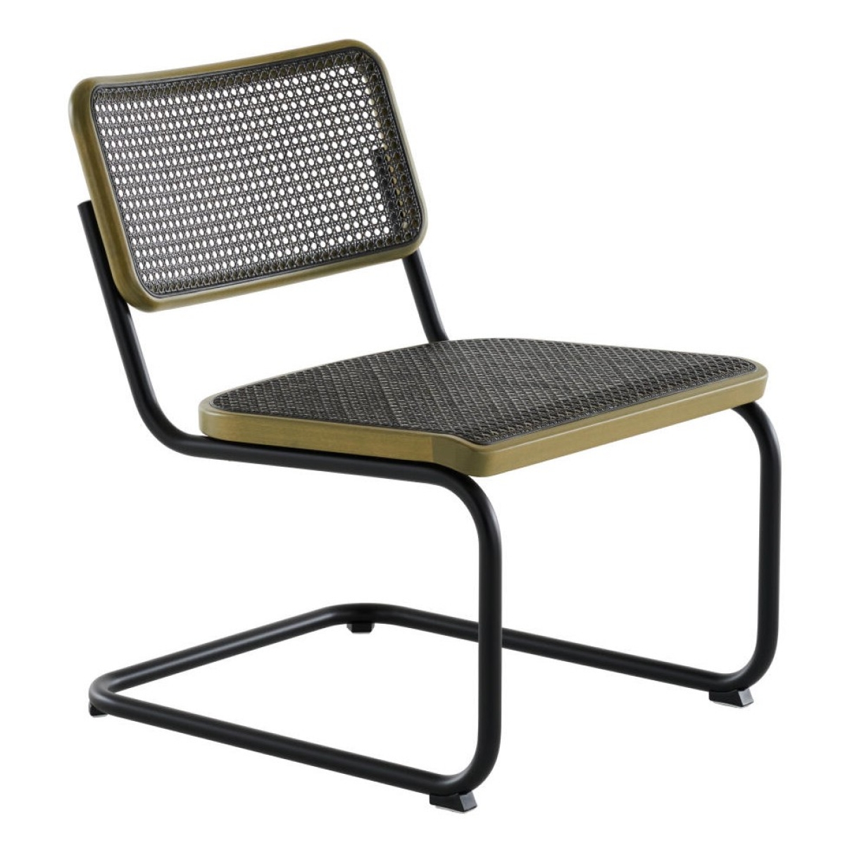 Thonet S 32 VL Dark Melange Geflecht aus Buche olivgün gebeizt