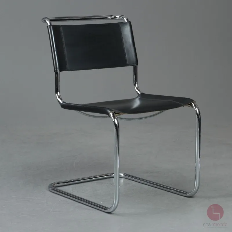 Thonet S33 Freischwinger Leder Schwarz gebraucht
