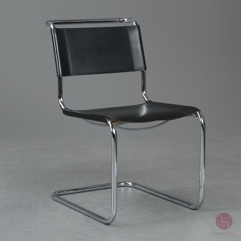 Thonet S33 Freischwinger Leder Schwarz gebraucht