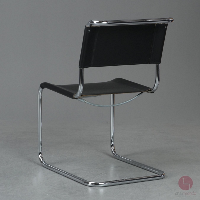 Thonet S33 Freischwinger Leder Schwarz gebraucht