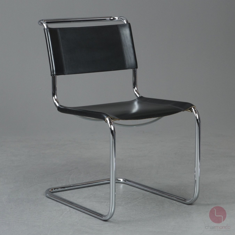 Thonet S33 Freischwinger Leder Schwarz gebraucht