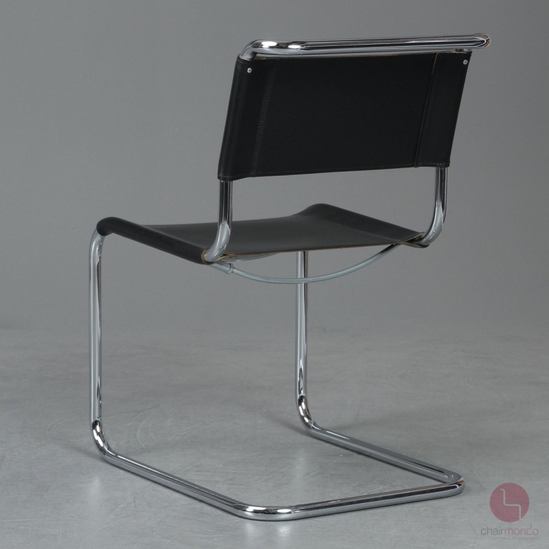 Thonet S33 Freischwinger Leder Schwarz gebraucht