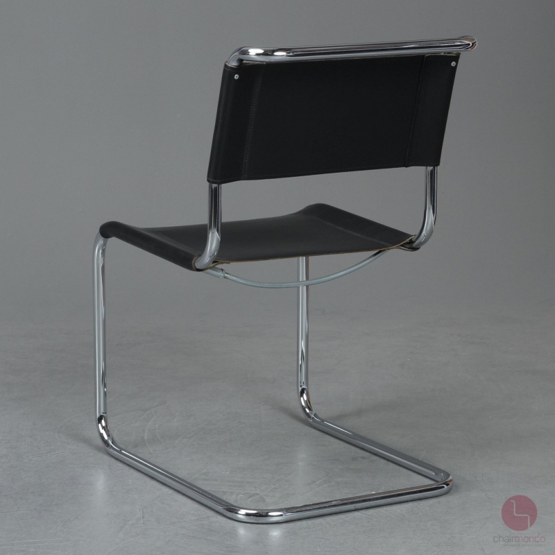 Thonet S33 Freischwinger Leder Schwarz gebraucht