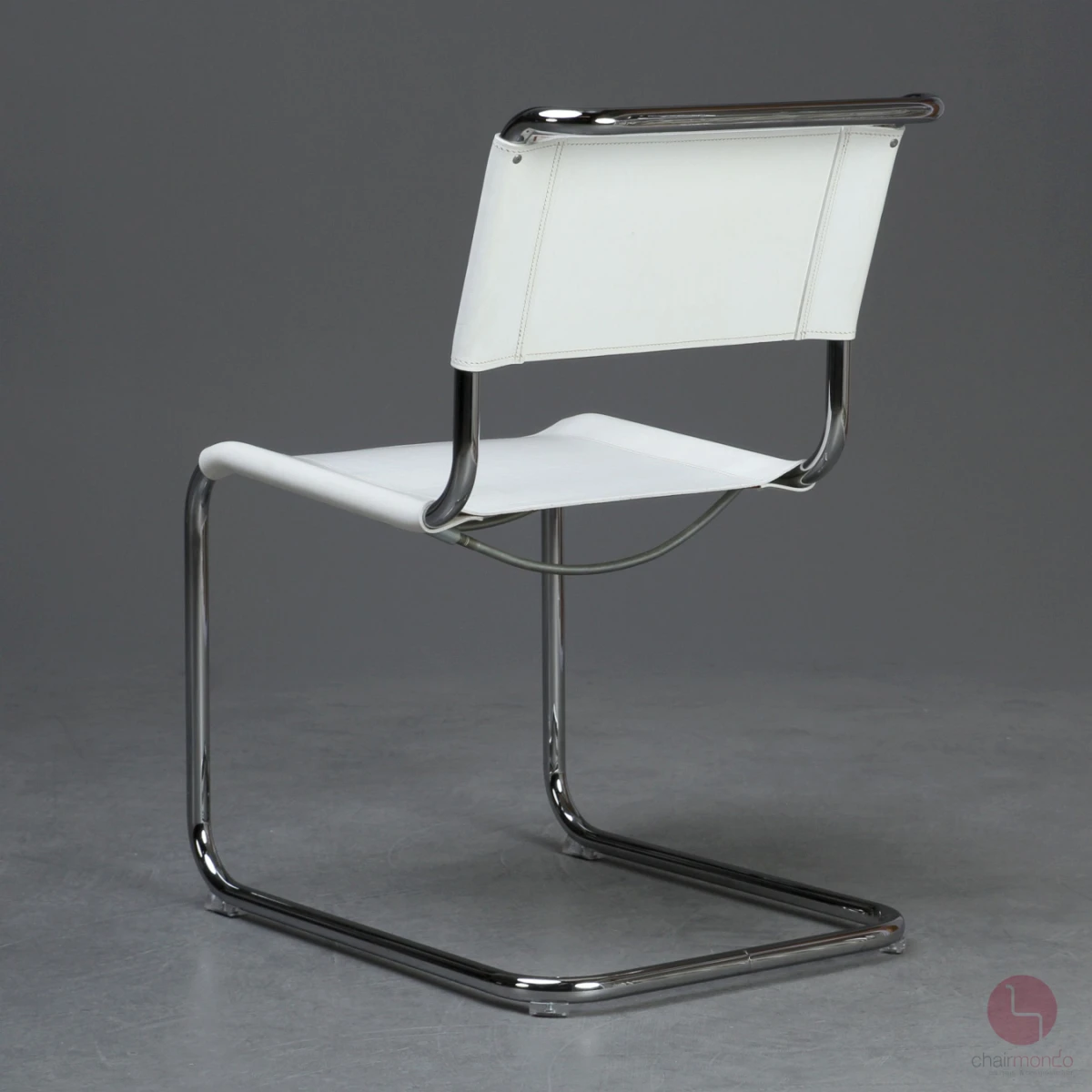 Thonet S33 Freischwinger Leder Weiß