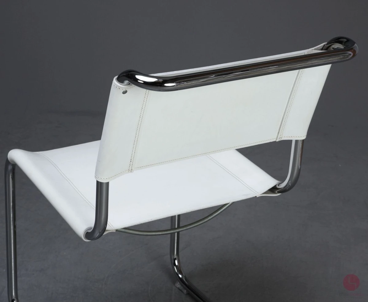 Thonet S33 Freischwinger Leder Weiß