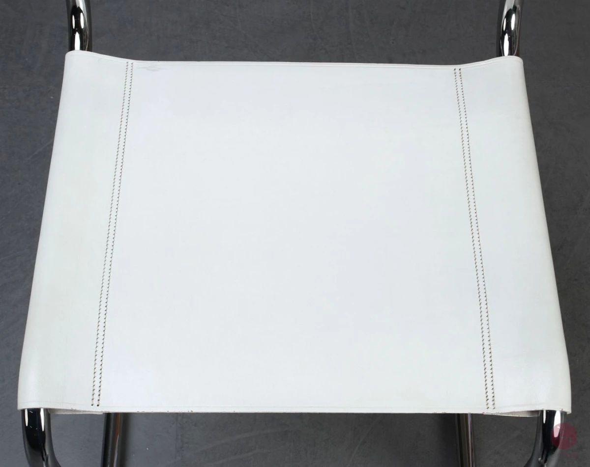 Thonet S33 Freischwinger Leder Weiß
