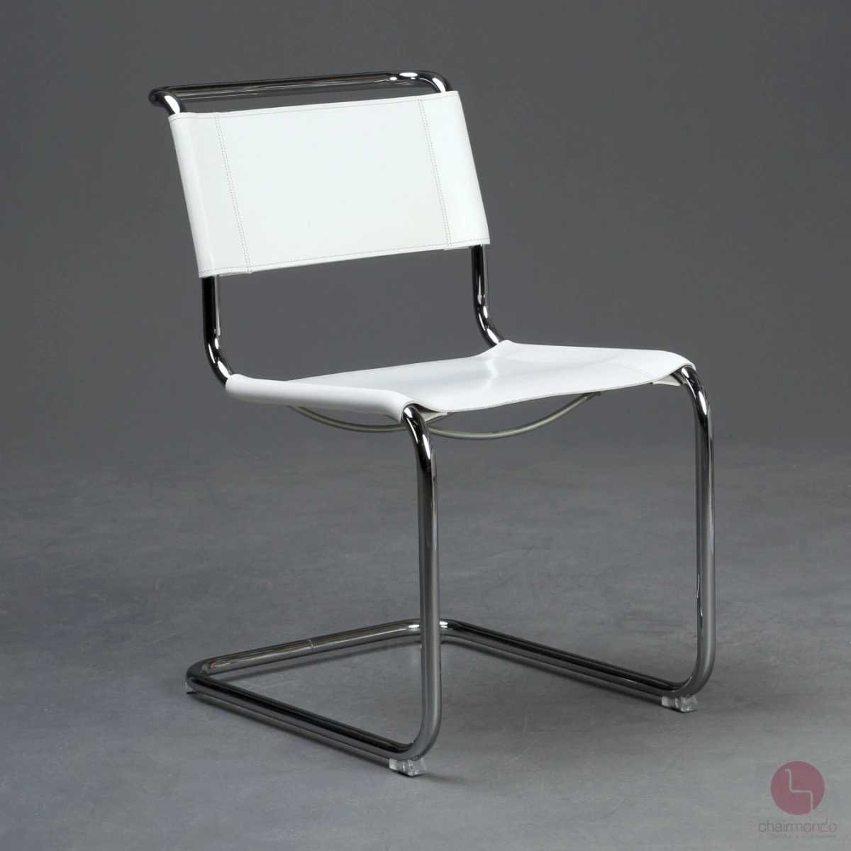 Thonet S33 Freischwinger Leder Weiß