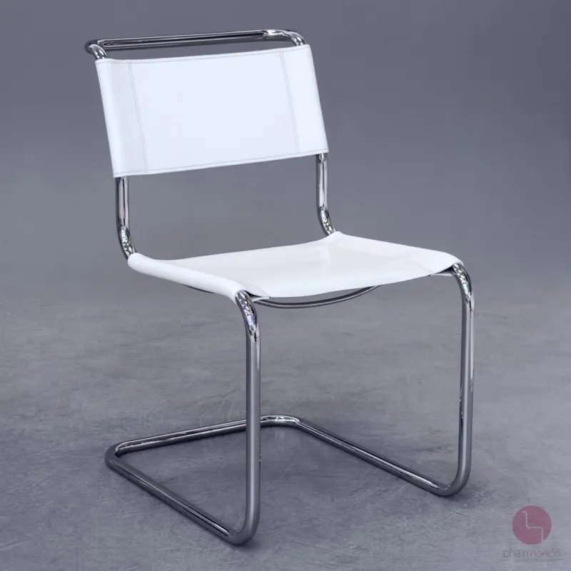 Thonet S33 Freischwinger Leder Weiß gebraucht