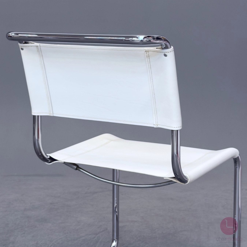 Thonet S33 Freischwinger Leder Weiß gebraucht