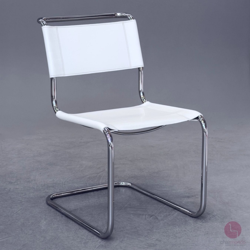 Thonet S33 Freischwinger Leder Weiß gebraucht