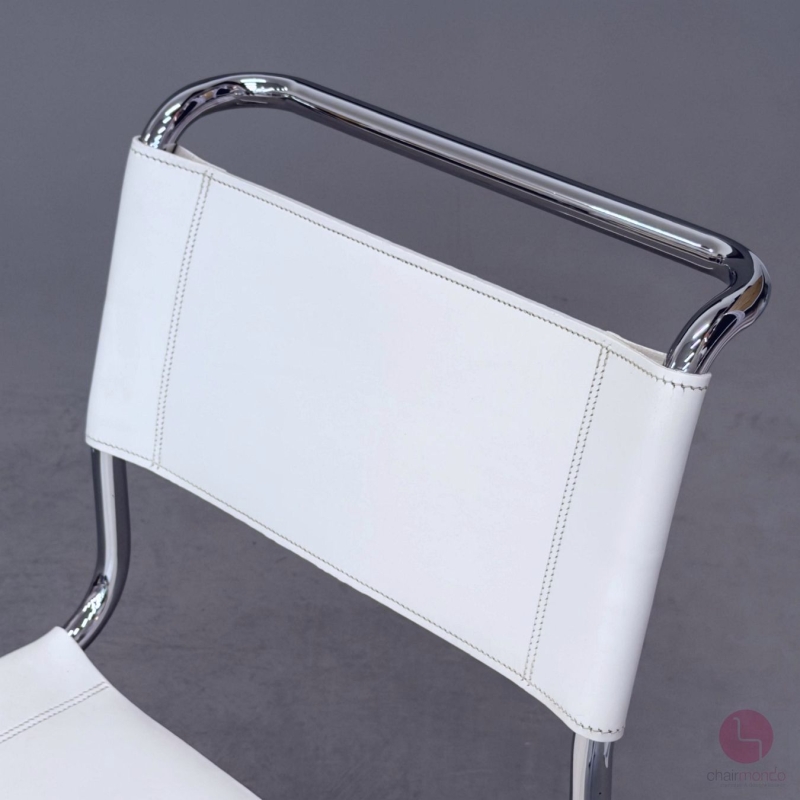Thonet S33 Freischwinger Leder Weiß gebraucht