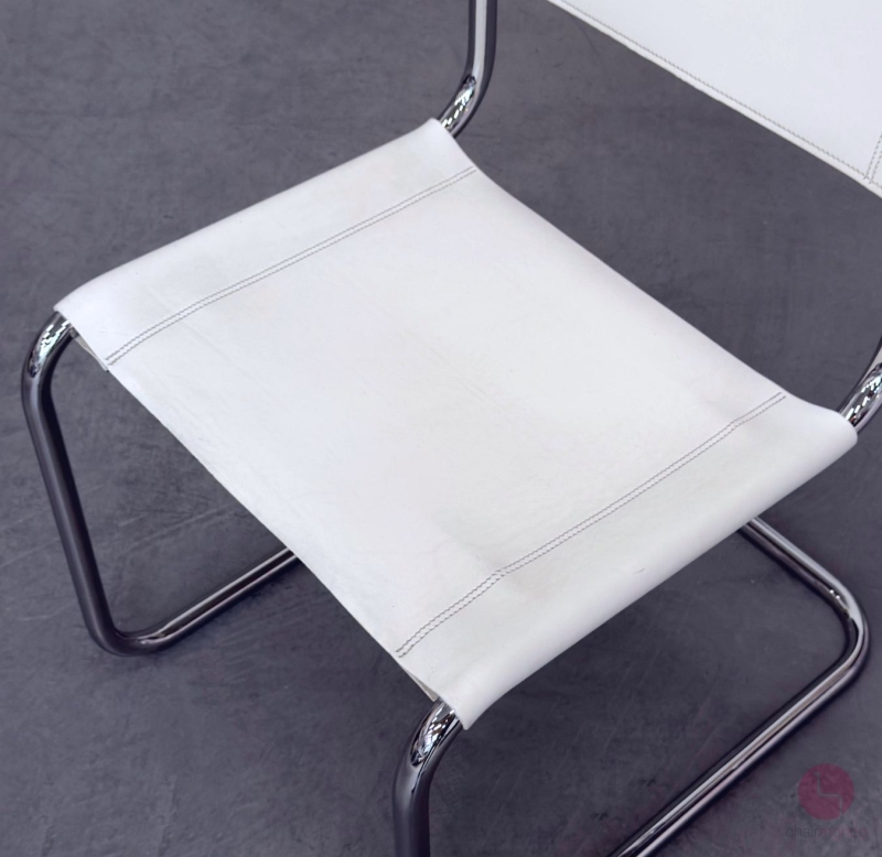 Thonet S33 Freischwinger Leder Weiß gebraucht
