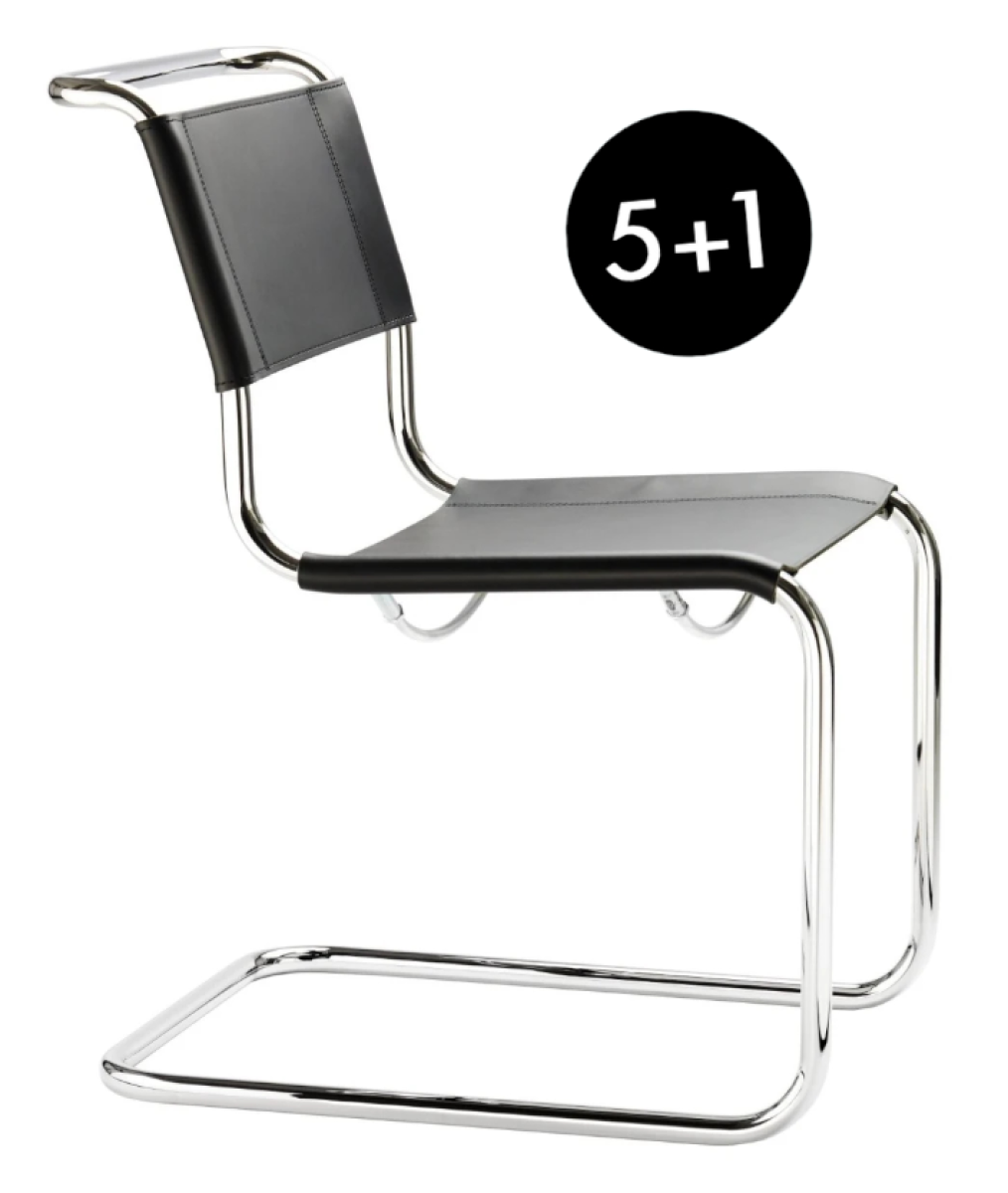 Thonet S33 Freischwinger Leder Bauhaus Freischwinger l 5+1 Aktion