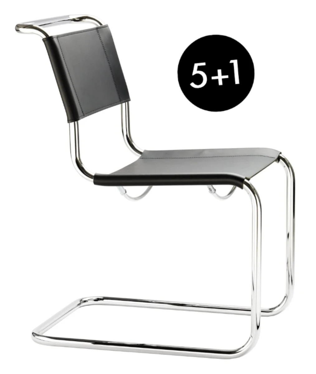 Thonet S33 Freischwinger Leder Bauhaus Freischwinger l 5+1 Aktion