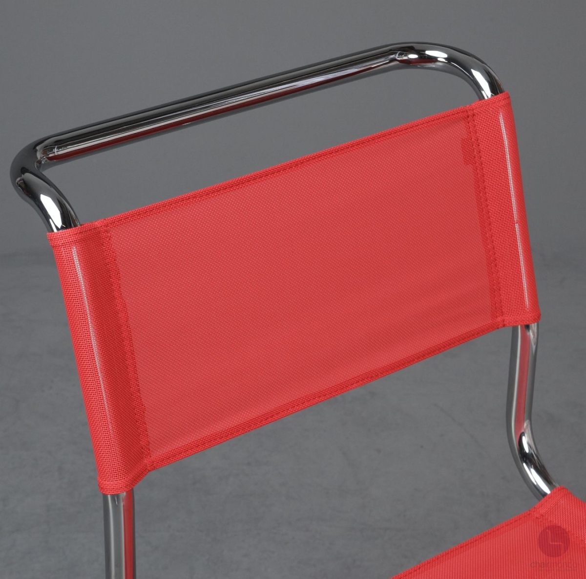 Preview: Thonet S33 N Freischwinger mit erneuertem rotem Netzgewebe gebraucht