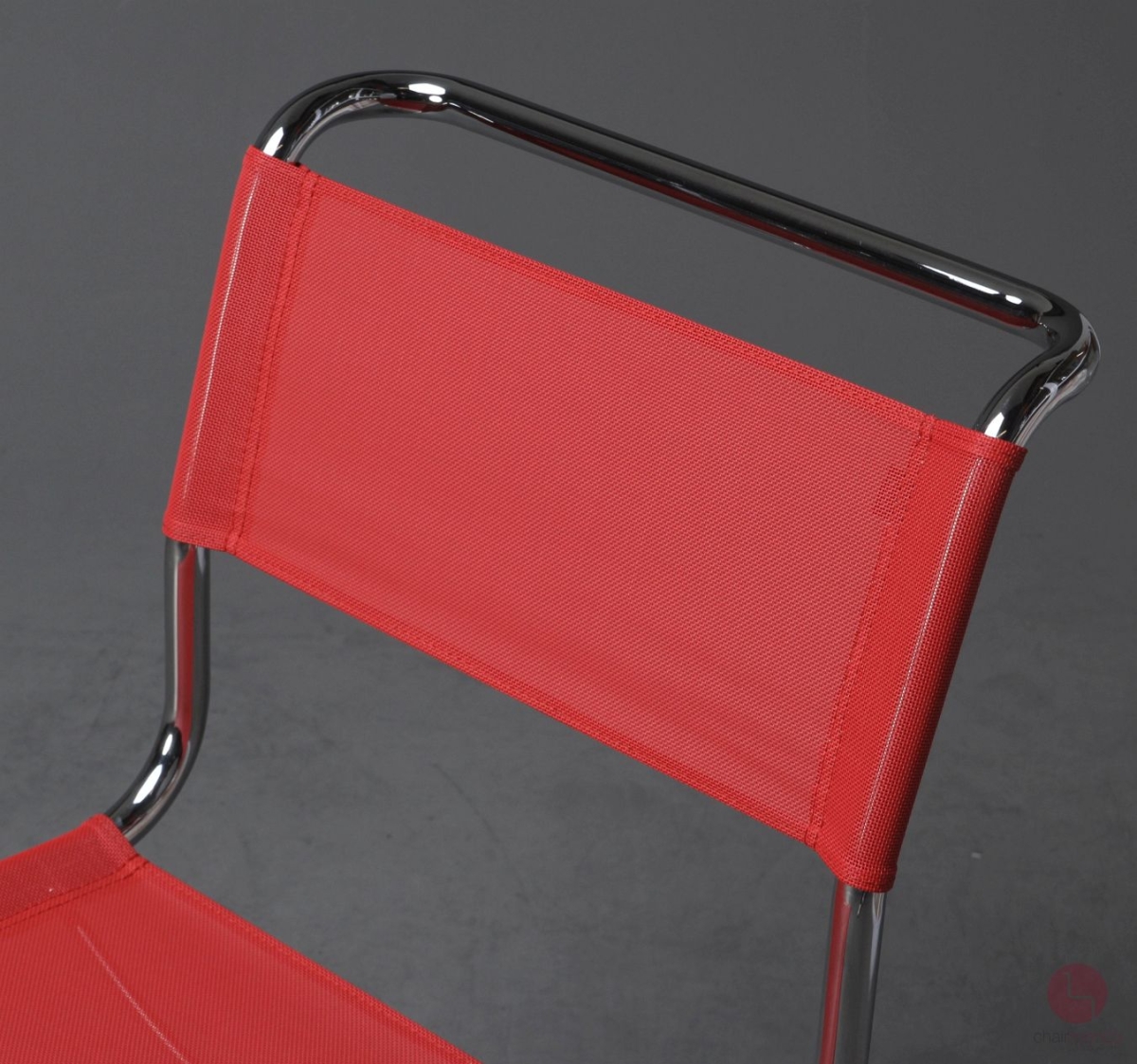 Preview: Thonet S33 N Freischwinger mit erneuertem rotem Netzgewebe gebraucht