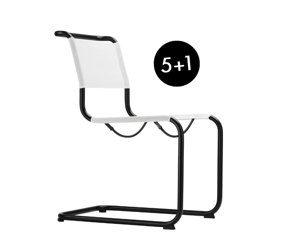 Thonet S33 N All Seasons Outdoor Freischwinger mit Netzgewebe l 5+1 Aktion