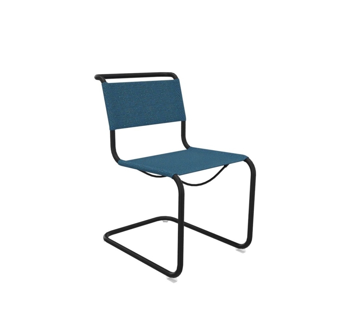 Preview: Thonet S 33 V Gestell schwarz Stoff Holborn