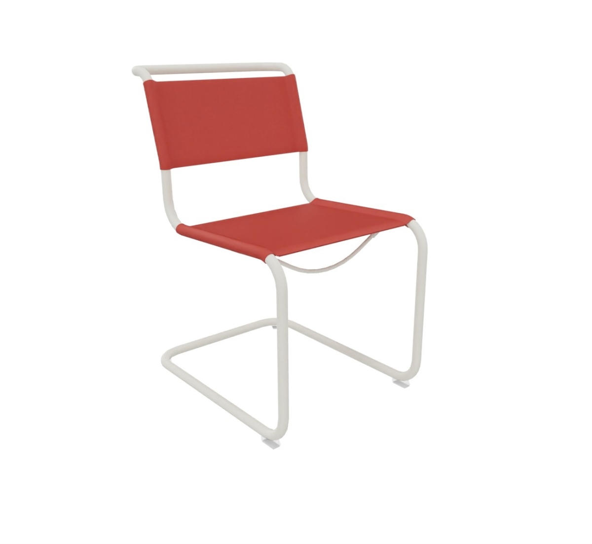 Preview: Thonet S33 V Freischwinger mit Stoff ll - Remix 3 in 643 Gestell perlweiß