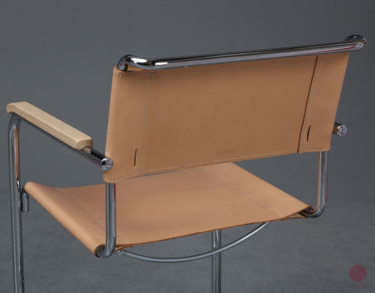 Preview: Thonet S34 Freischwinger Leder Beige gebraucht