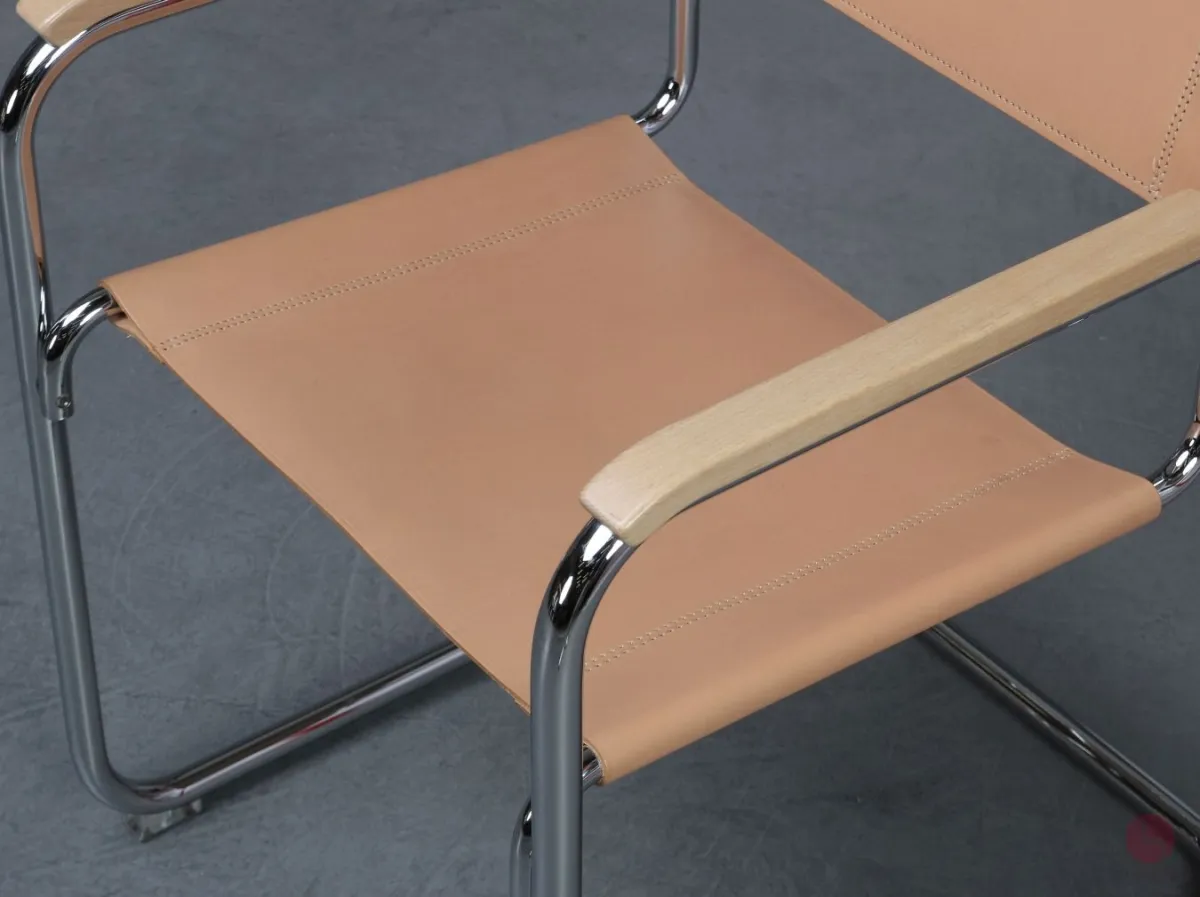 Thonet S34 Freischwinger Leder Beige gebraucht