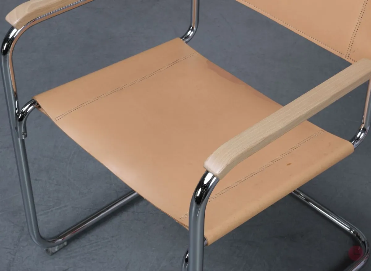 Thonet S34 Freischwinger Leder Beige gebraucht