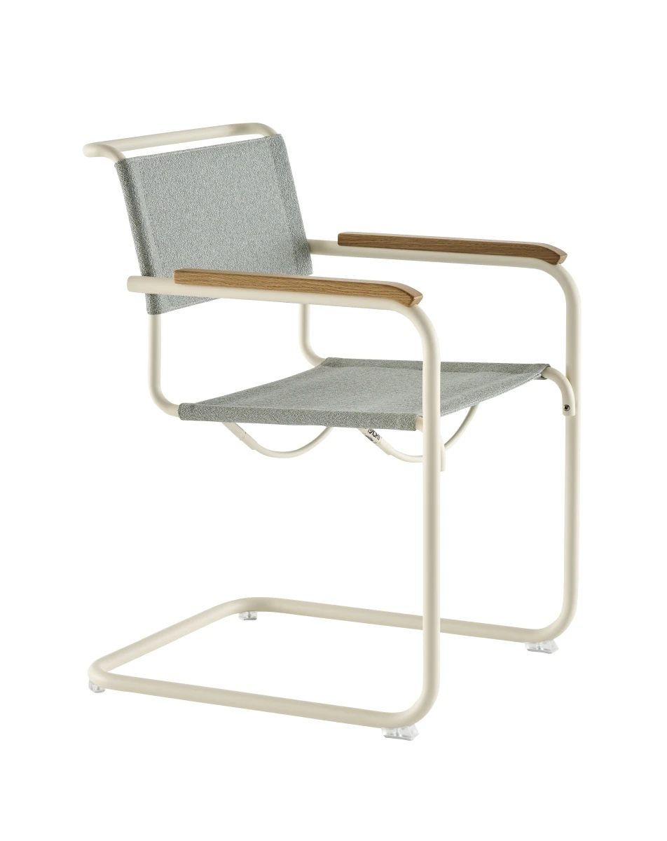 Thonet S34V Stoff Cento ray Gestell weiß lackiert