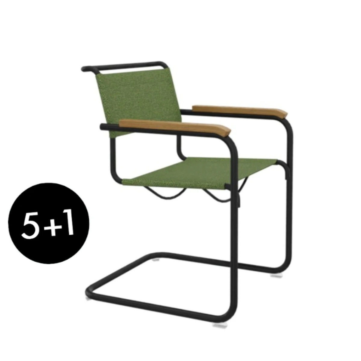 Thonet S 34 V Freischwinger Gestell Chrom Stoff ictoria