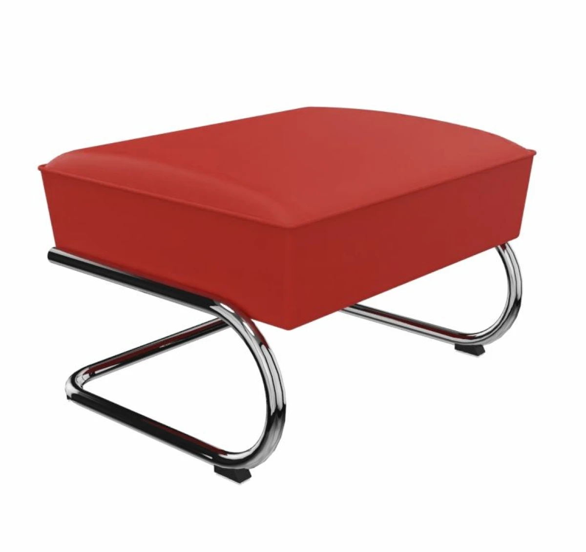 Thonet S411 Freischwinger Stoff Hocker Rot