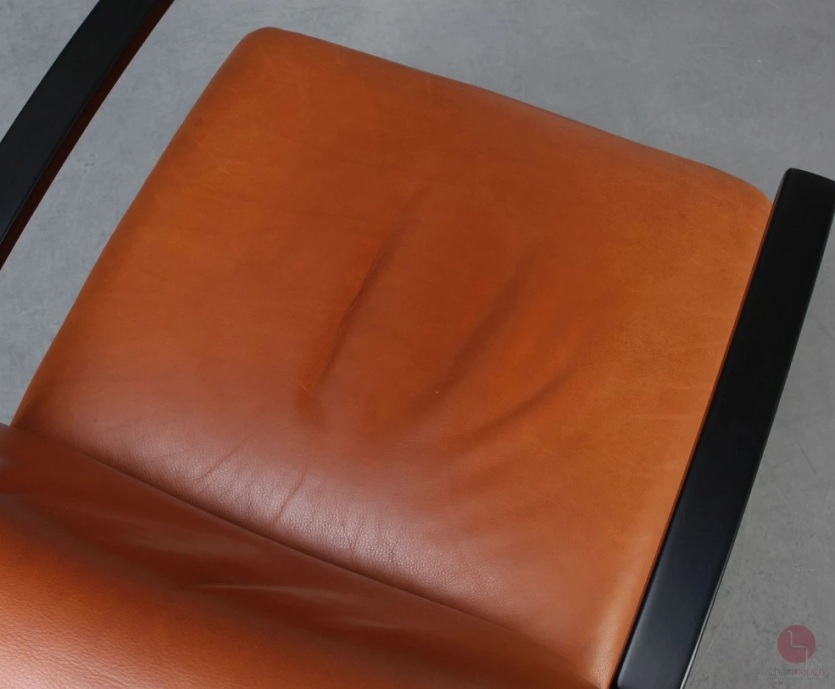 Thonet S411 Leder Sessel mit cognacfarbenem Bezug