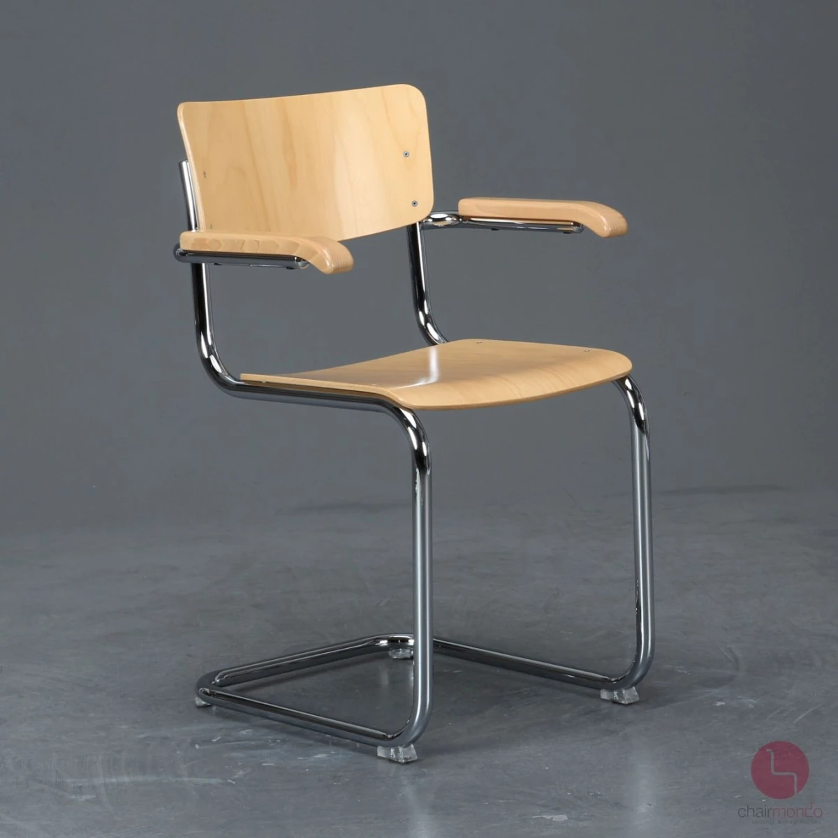 Thonet S43 F Freischwinger Buche Natur Stahlrohr verchromt gebraucht