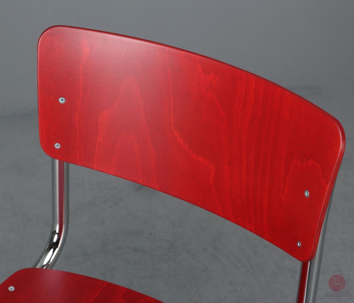 Preview: Thonet-S43-Freischwinger-Stuhl-in-Rot-Ralfarbe-bei-chairmondo-Rückenlehne